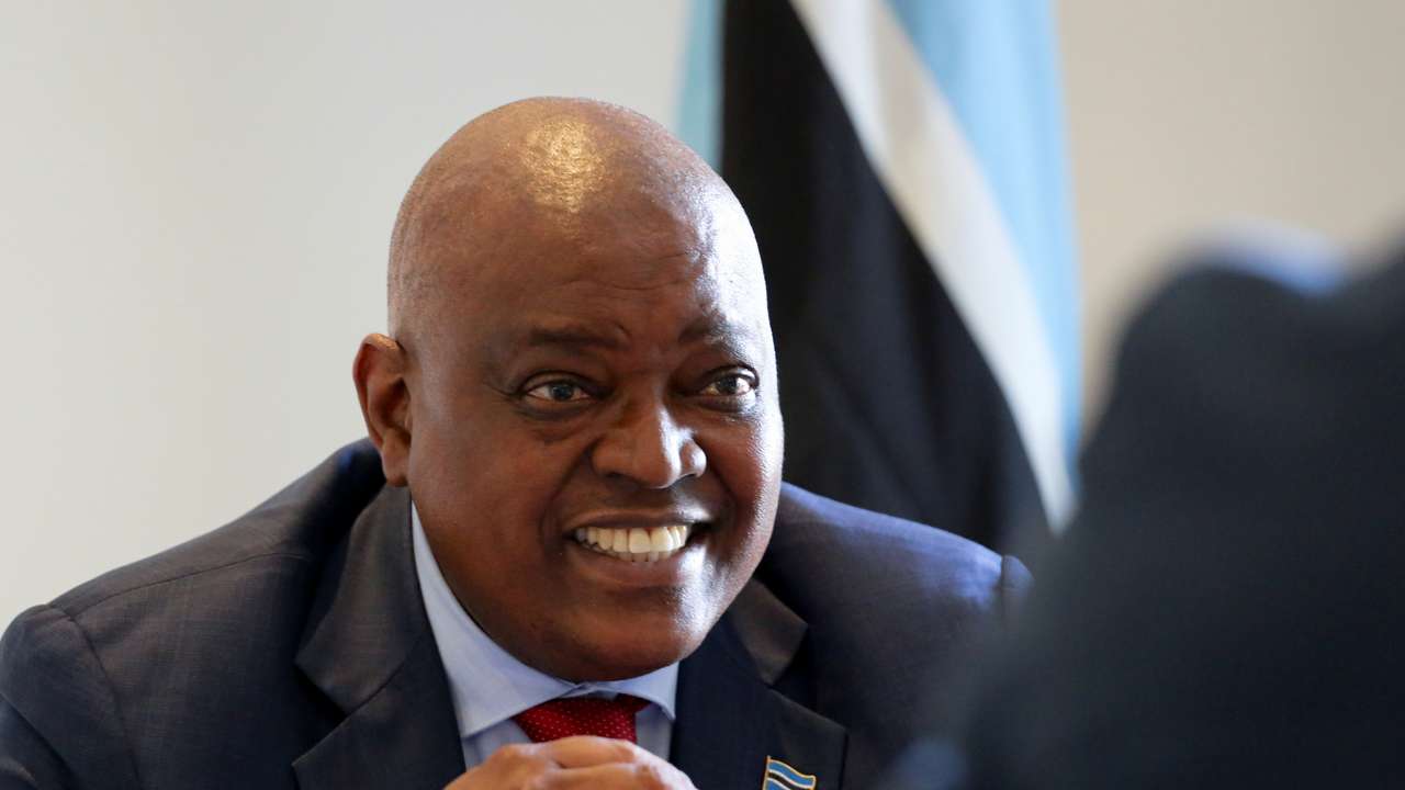 Botswana President Masisi speaks to Reuters in Cape Town