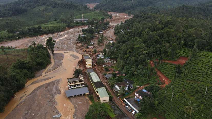 Aftermath of landslides in the hills in Wayanad