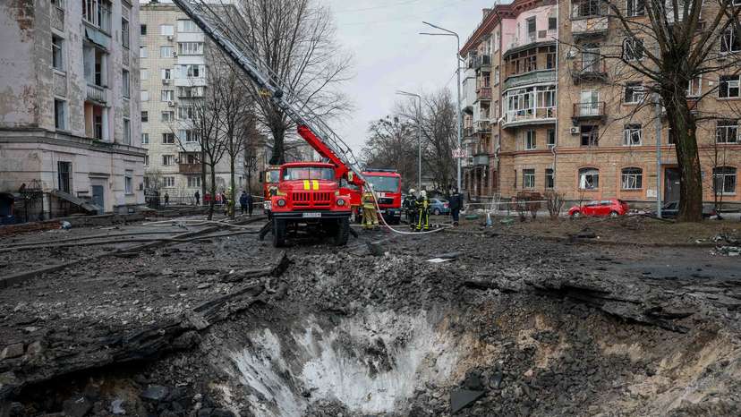 Aftermath of a Russian missile attack in Kyiv