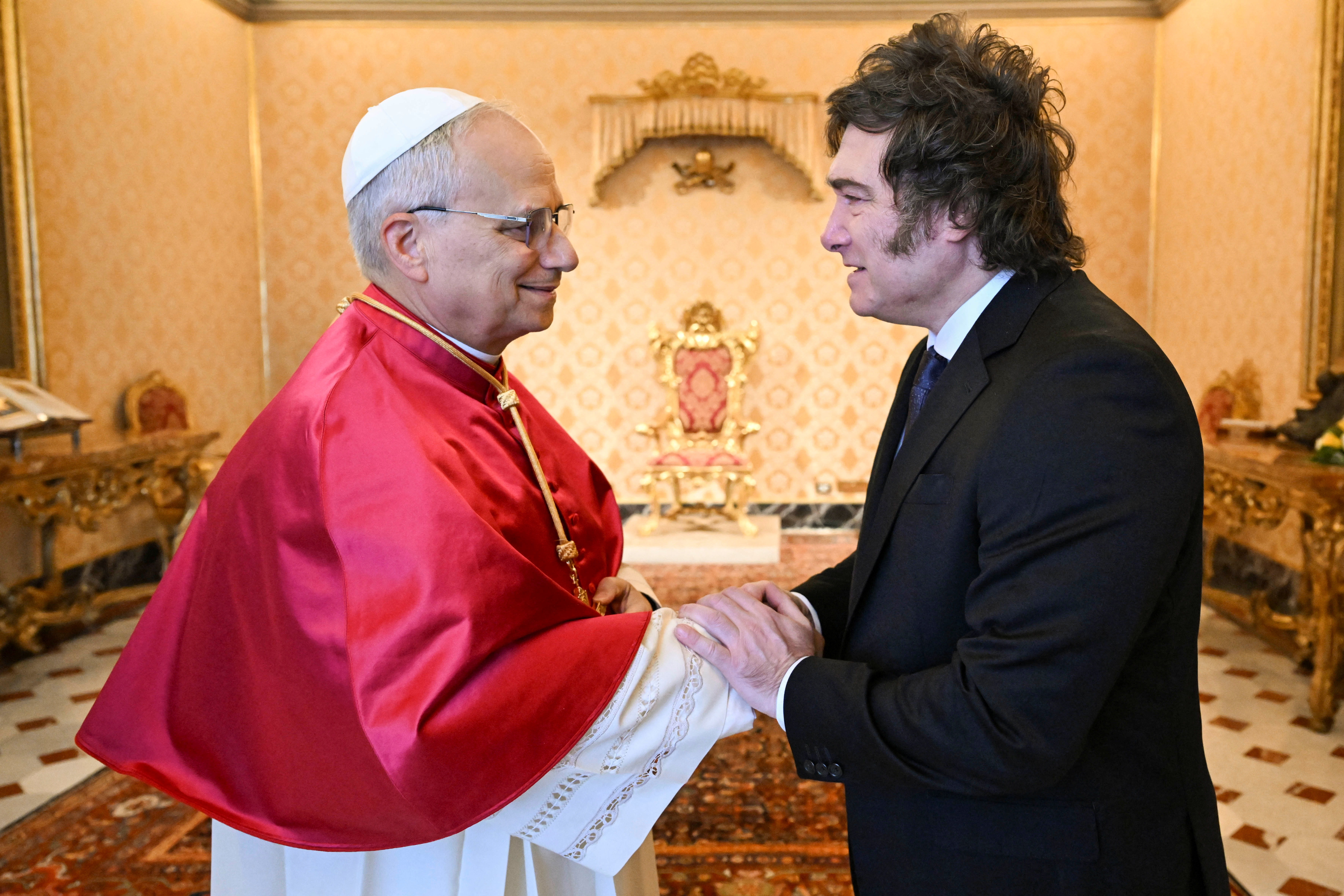 Pope Leo meets with Argentina's President Milei at the Vatican