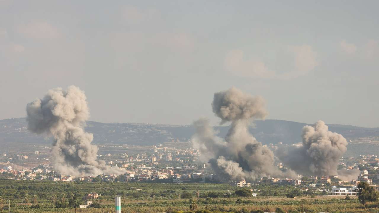 Smokes rise, amid ongoing cross-border hostilities between Hezbollah and Israeli forces, in Tyre