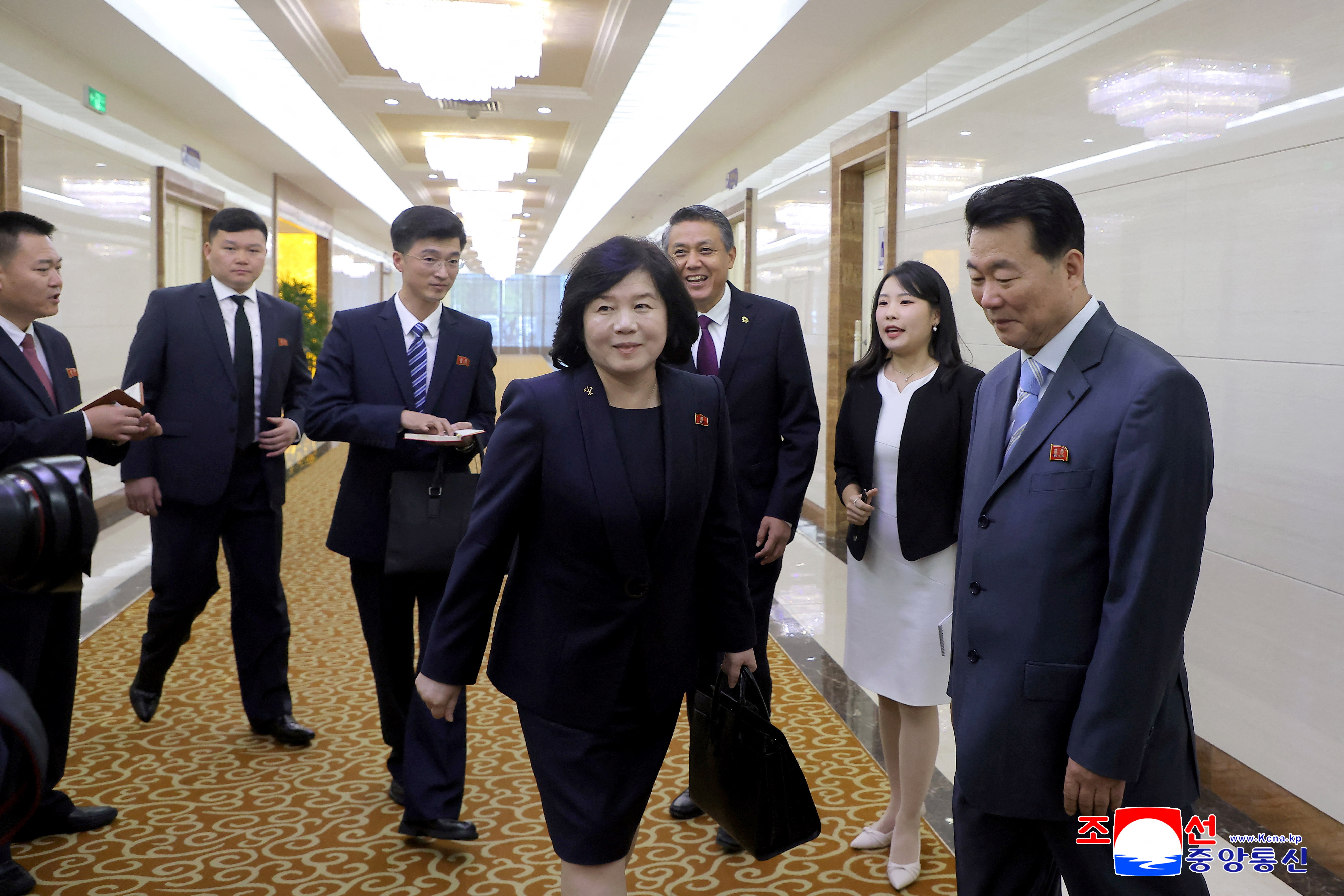 North Korea's Foreign Minister Choe Son Hui departs for China from Pyongyang