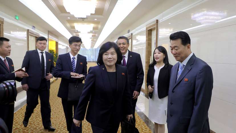 North Korea's Foreign Minister Choe Son Hui departs for China from Pyongyang