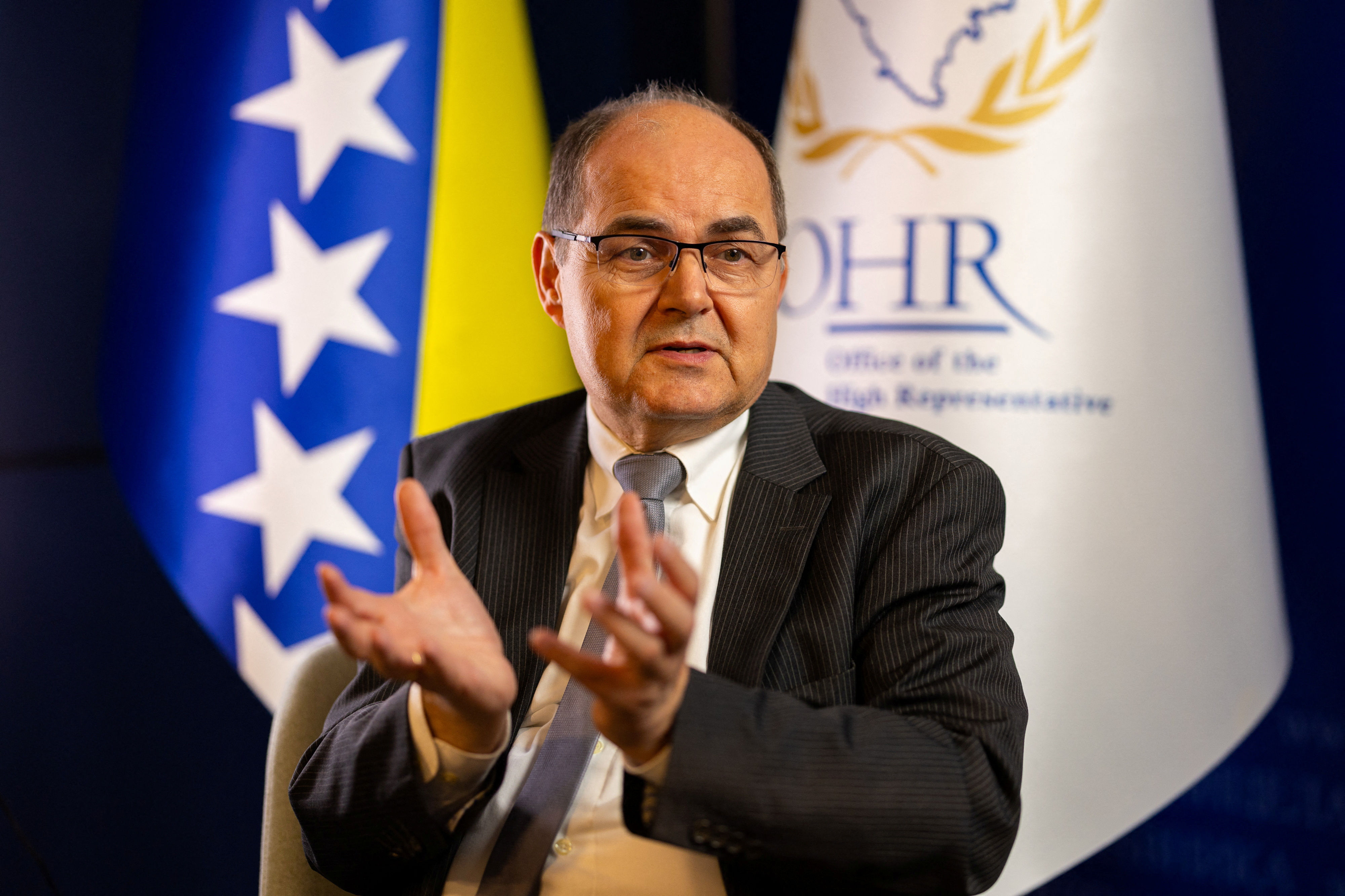 FILE PHOTO: Bosnia's international High Representative Christian Schmidt during the interview for Reuters in Sarajevo