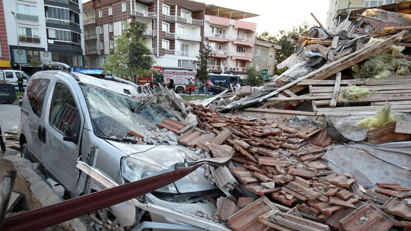 Aftermath of an earthquake in western Turkey
