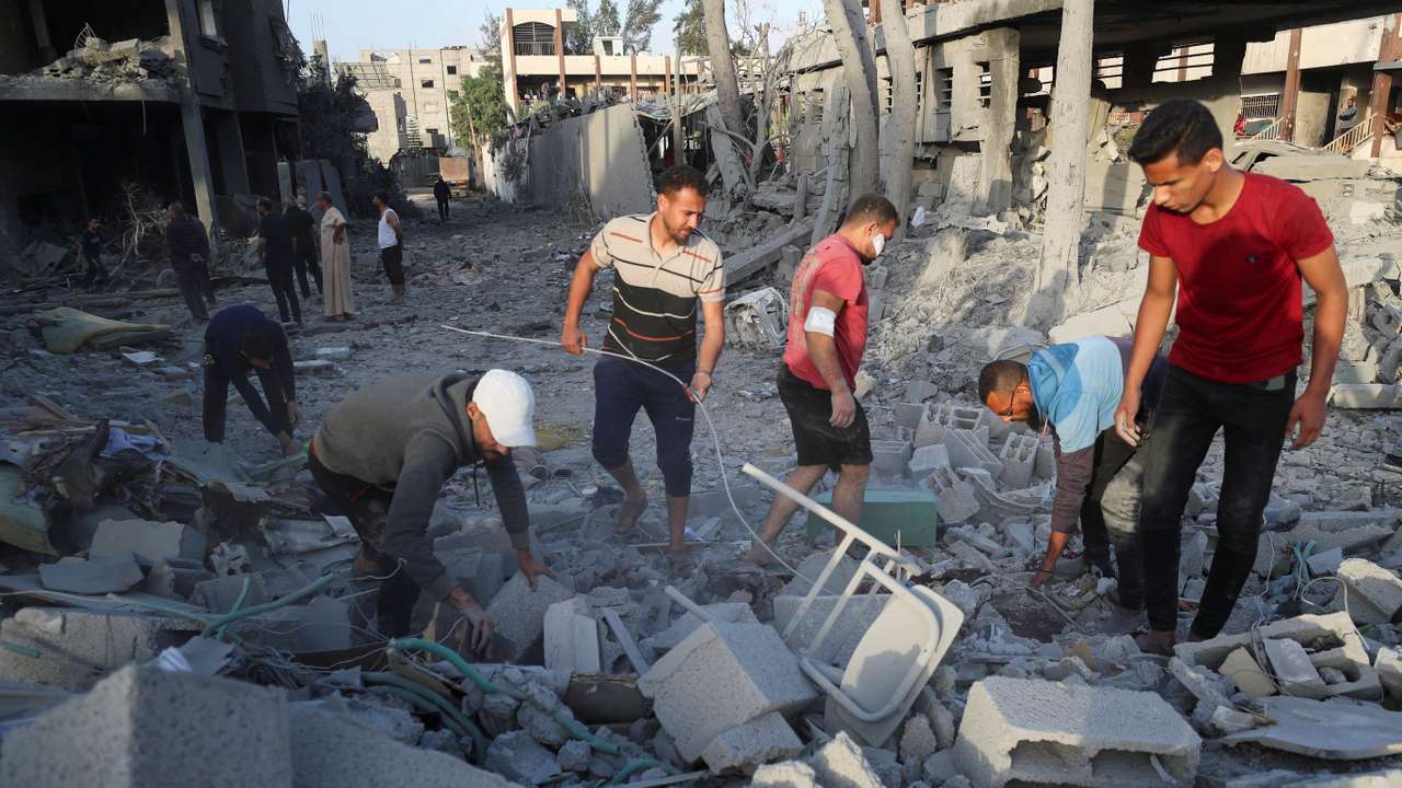 Aftermath of an Israeli strike on a house, in Jabalia