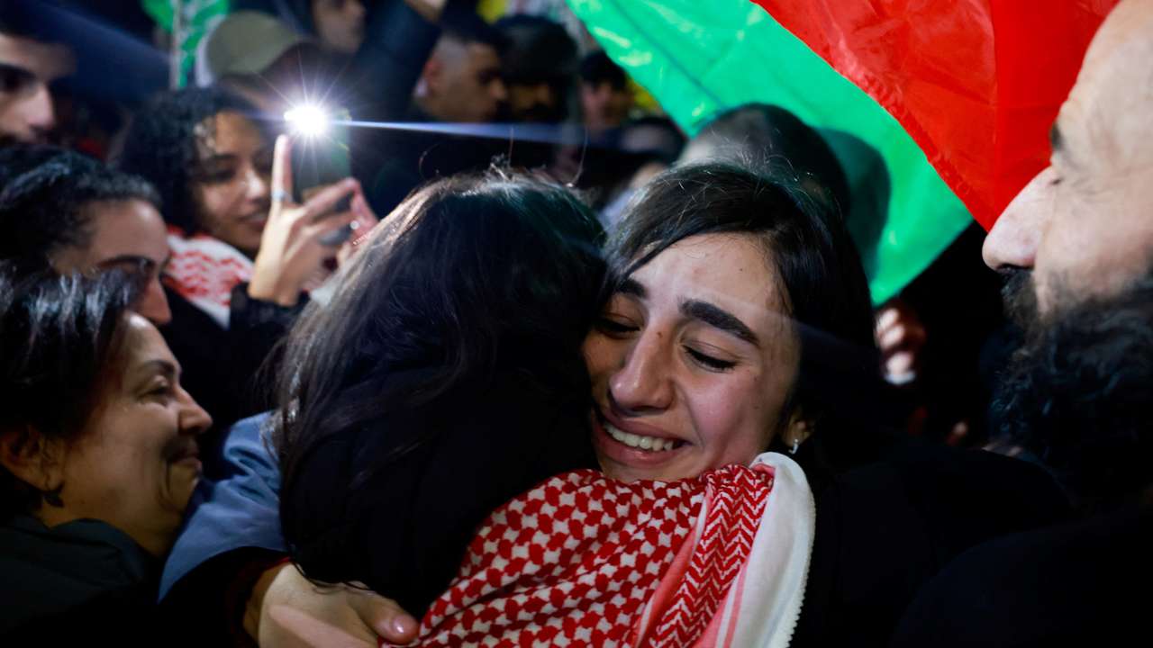 Prisoners are released as part of a deal between Israel and Palestinian Islamist group Hamas
