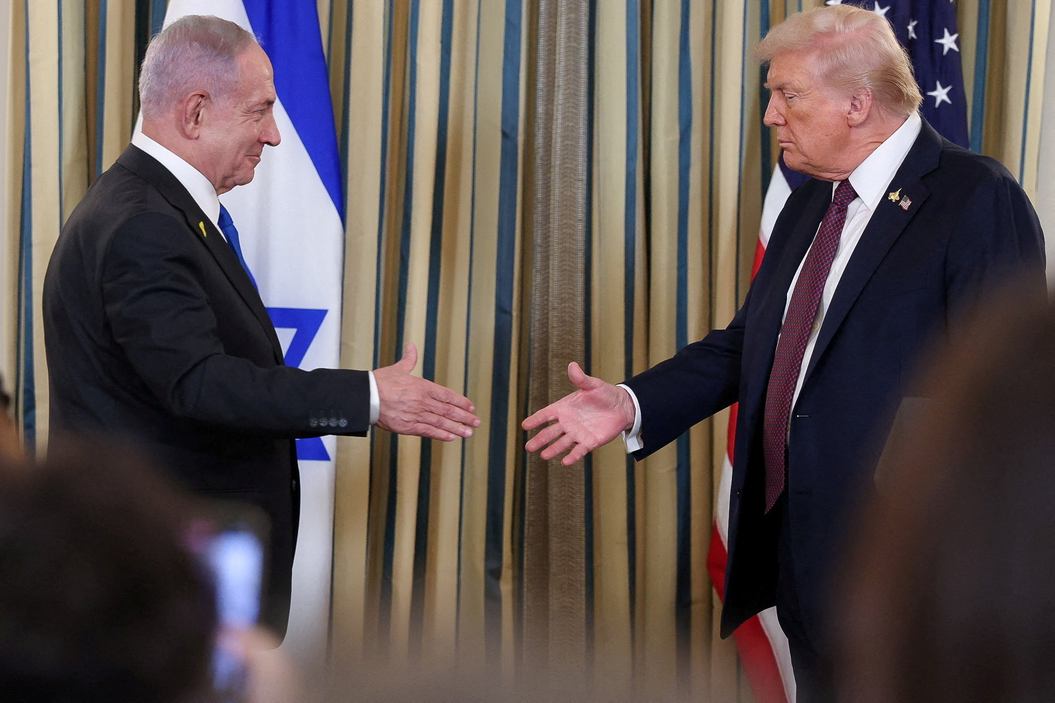 U.S. President Trump meets Israeli PM Netanyahu at the White House in Washington