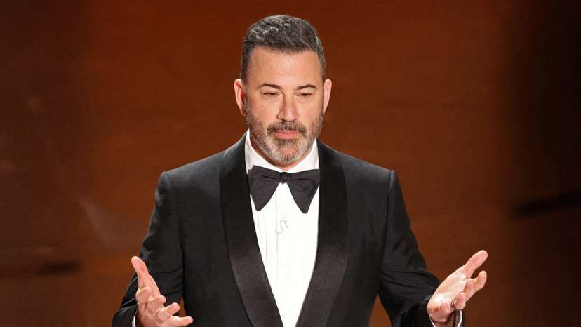 FILE PHOTO: Show host Jimmy Kimmel delivers his opening monologue at the 96th Academy Awards in Hollywood