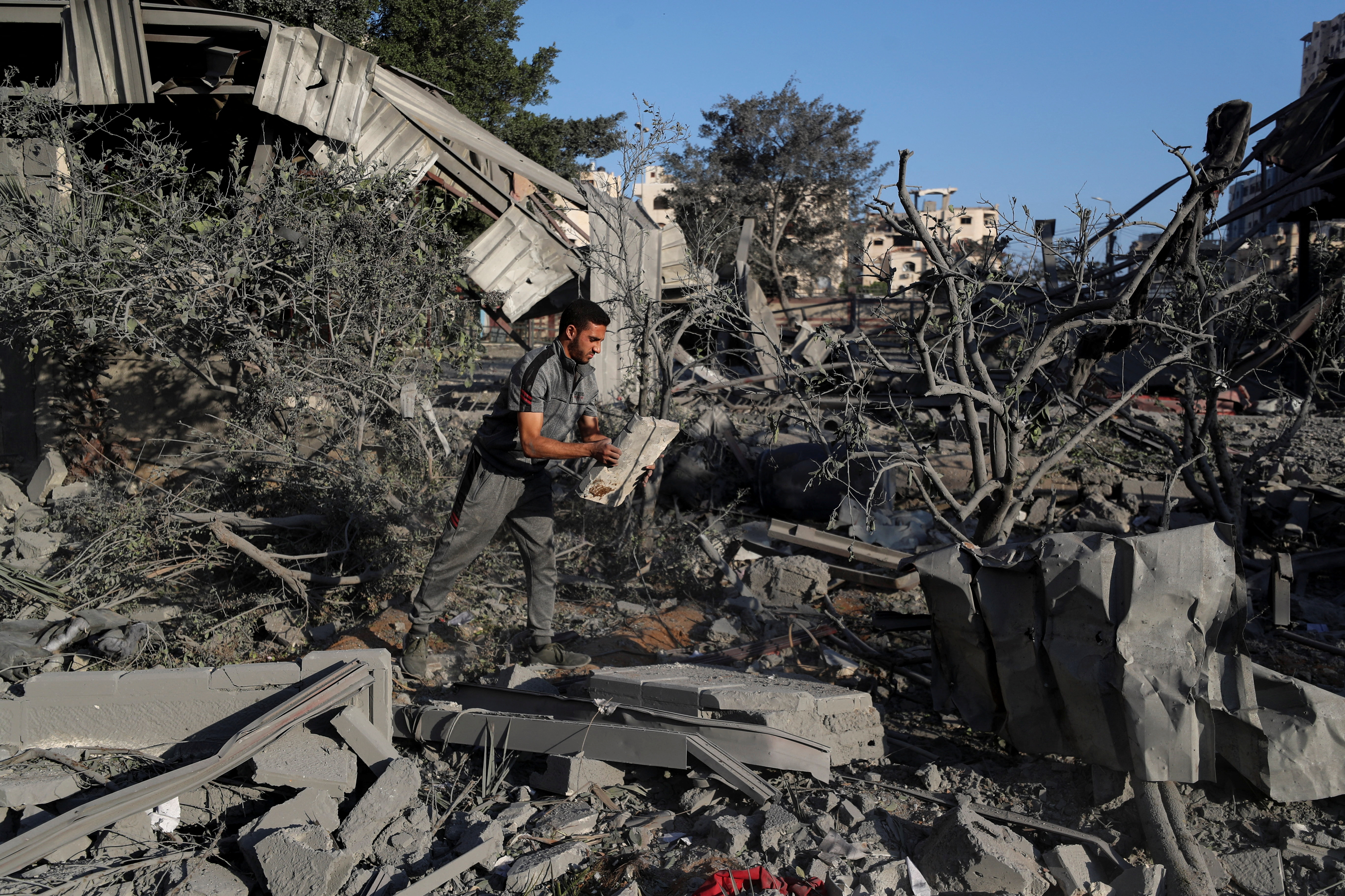 Aftermath of an Israeli airstrike on a house, in Gaza City