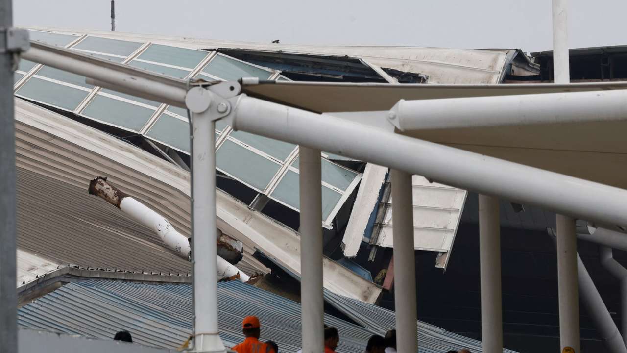 Roof collapses at the Indira Gandhi International Airport in New Delhi