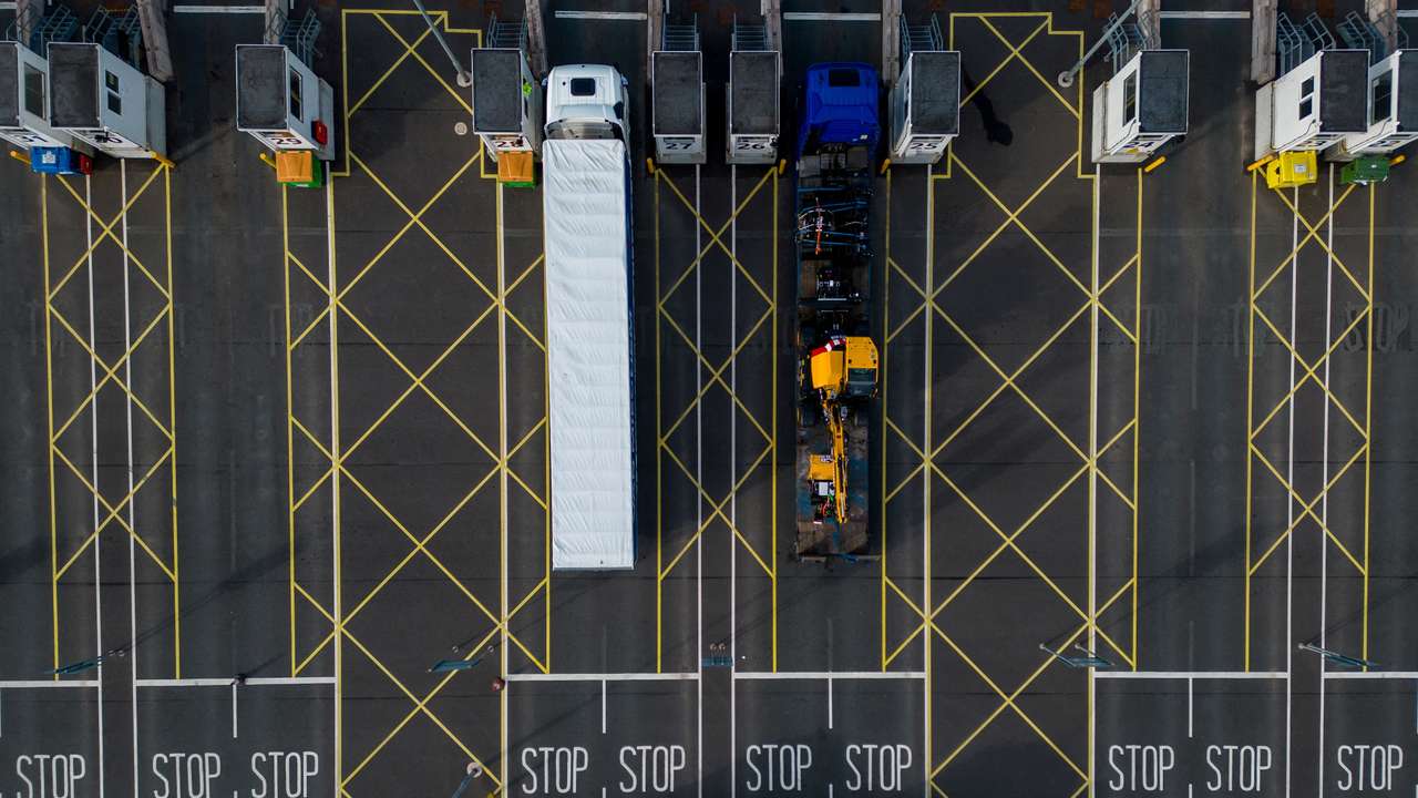 FILE PHOTO: New post-Brexit border checks come into force