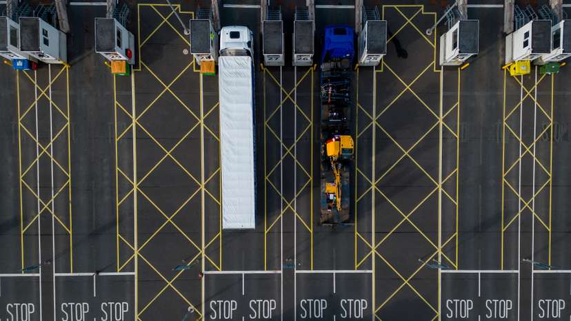 FILE PHOTO: New post-Brexit border checks come into force