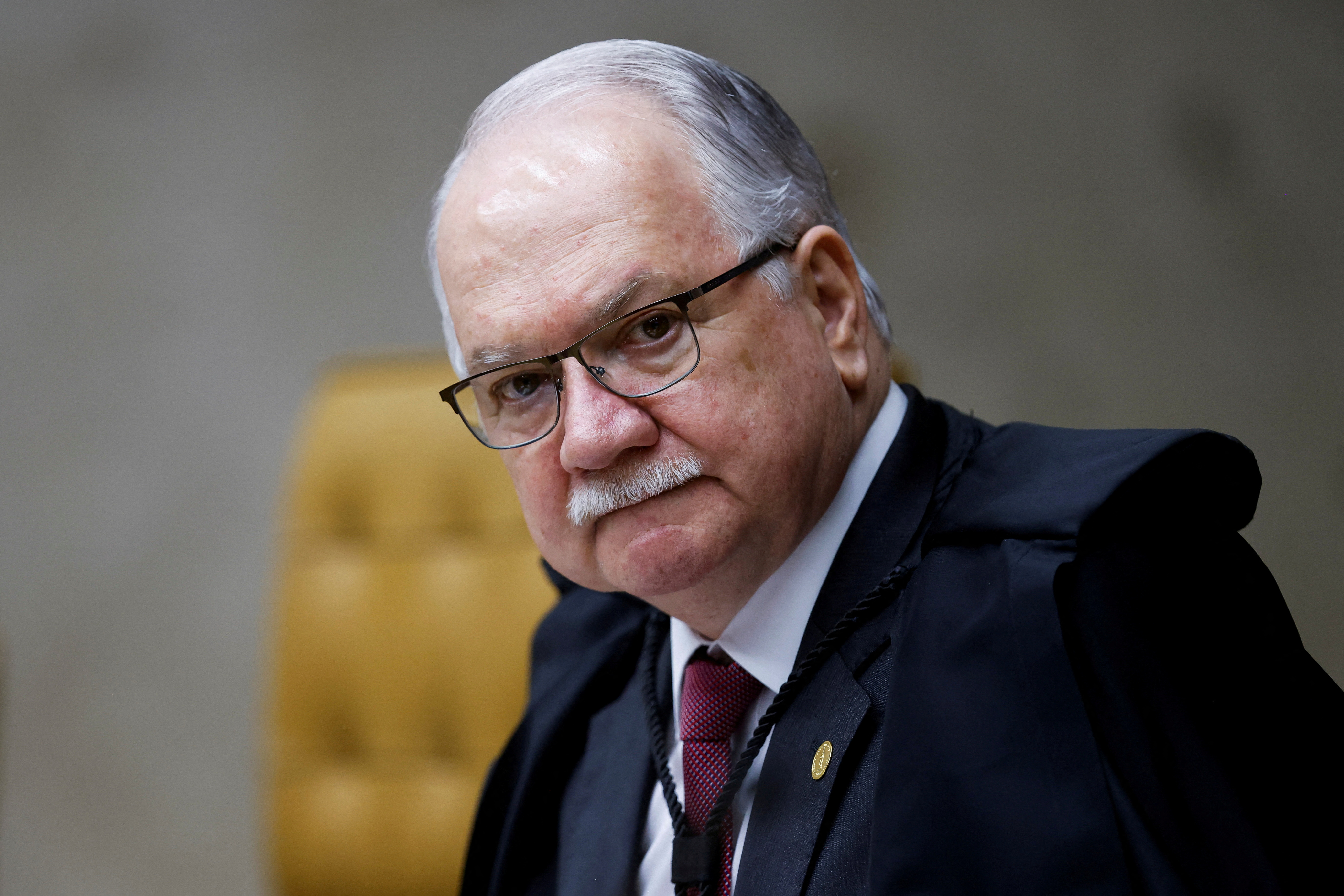 FILE PHOTO: Judge Edson Fachin attends a session of the Supreme Court in Brasilia