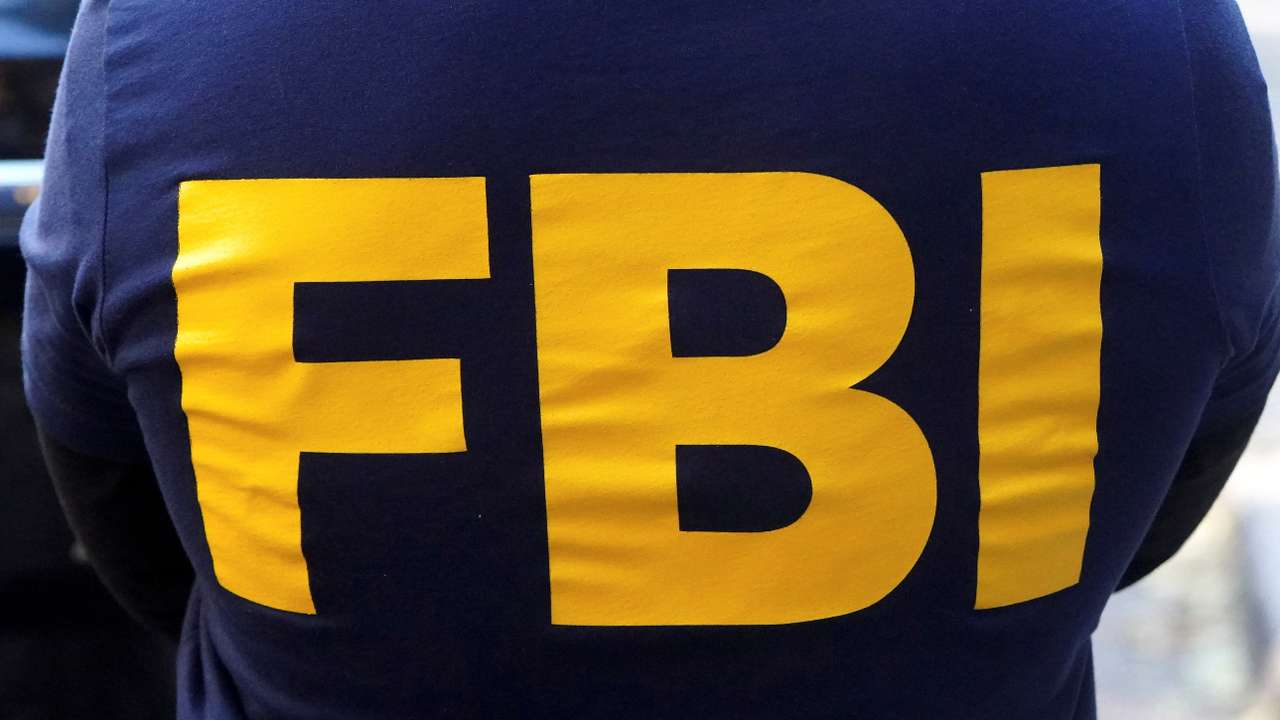FILE PHOTO: An FBI logo is pictured on an agent's shirt in Manhattan