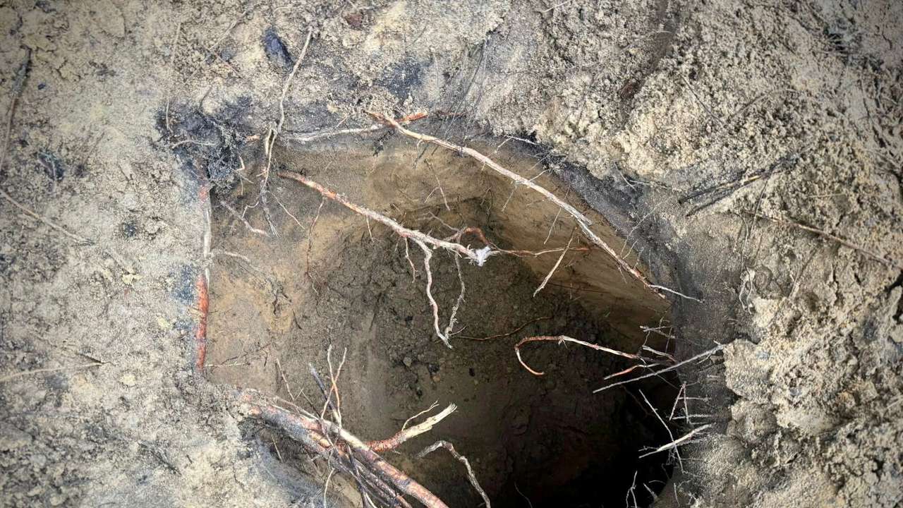 A handout image of an underground tunnel on Polish-Belarusian border