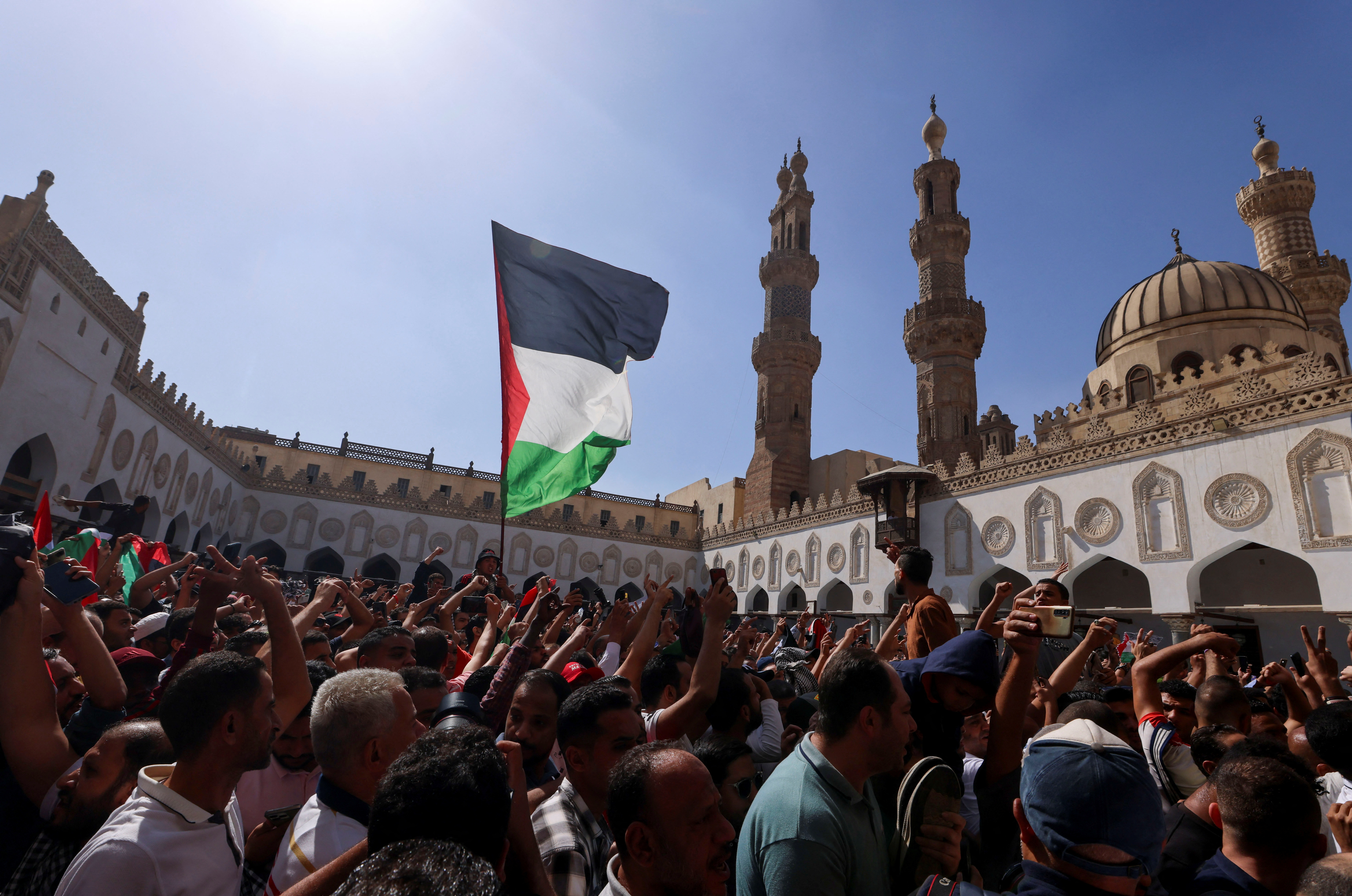 Protest in support of Palestinians, in Old Cairo