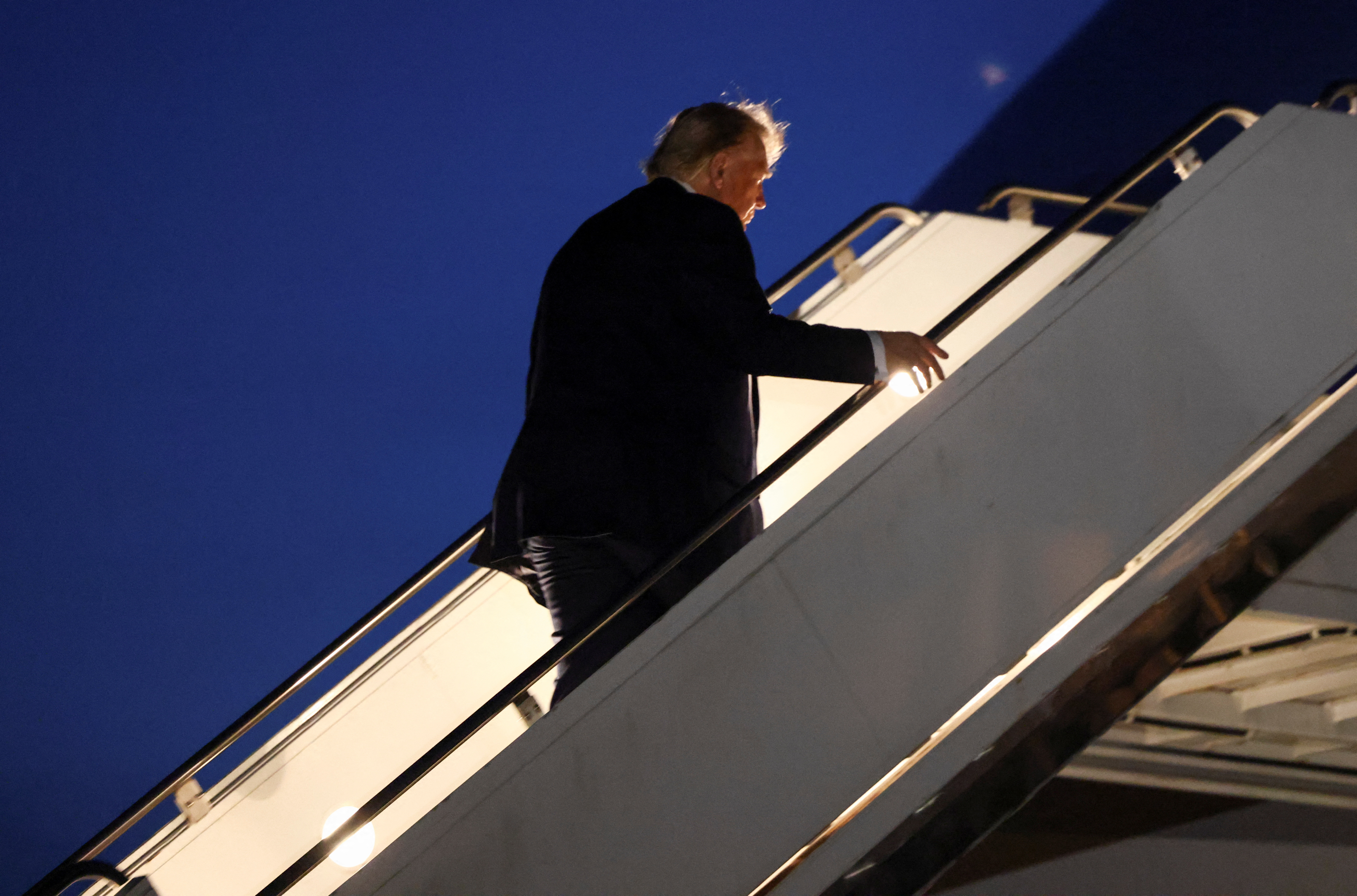 U.S. President Donald Trump departs Canada