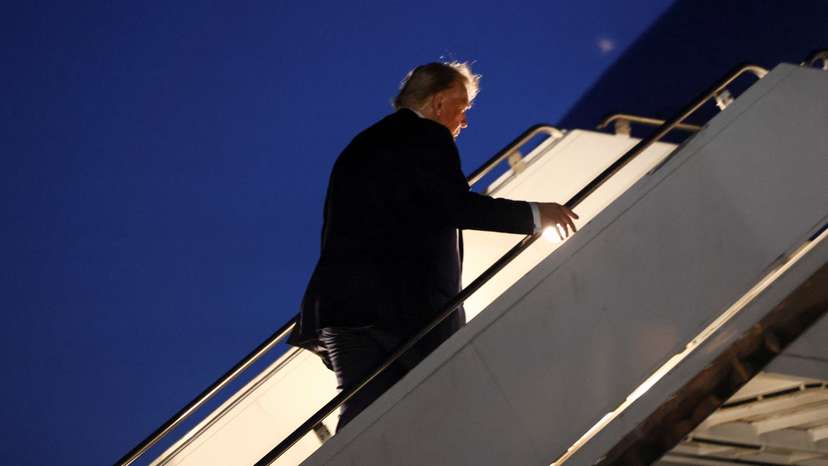 U.S. President Donald Trump departs Canada