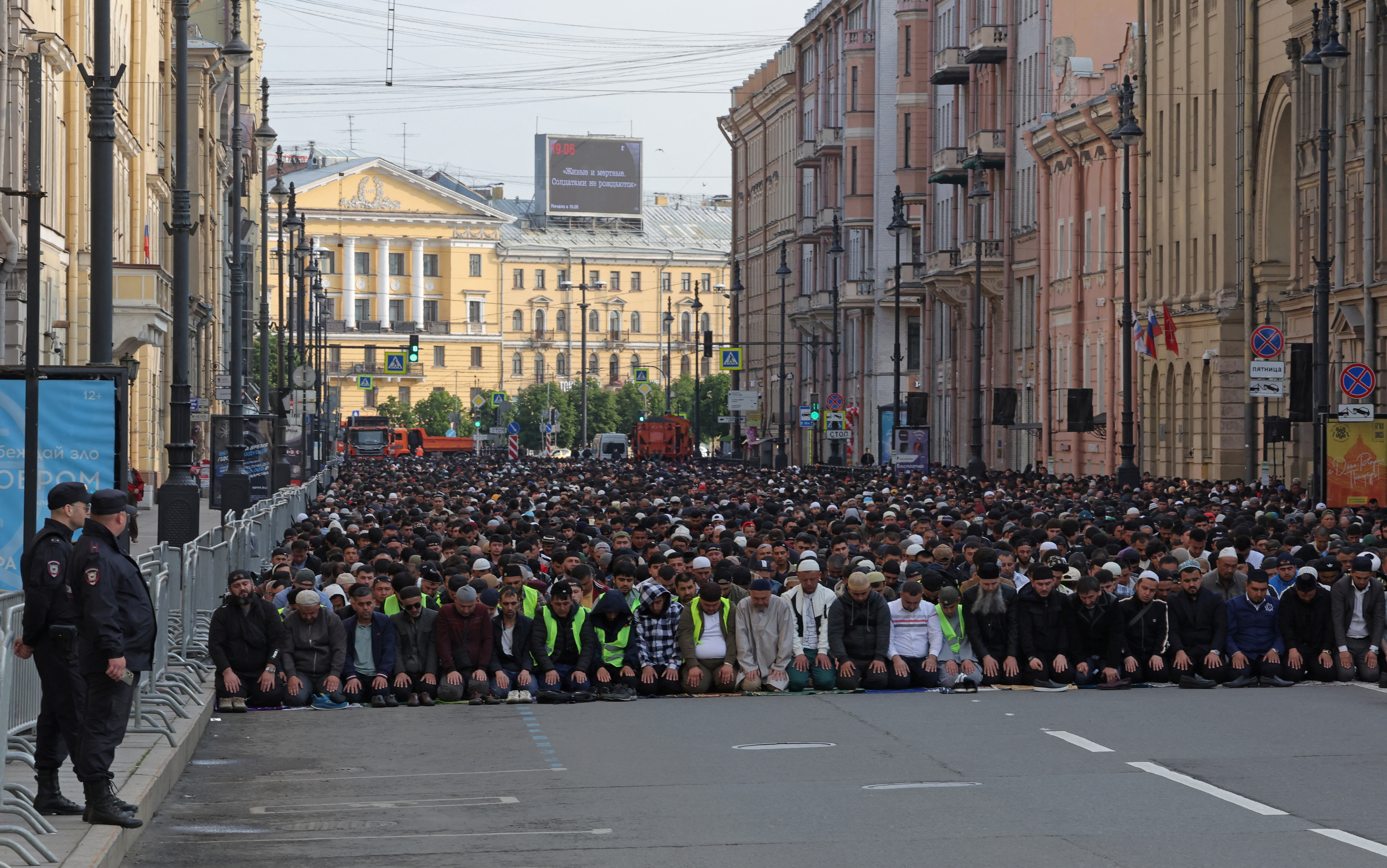 Muslims attend Eid al-Adha prayers in Saint Petersburg