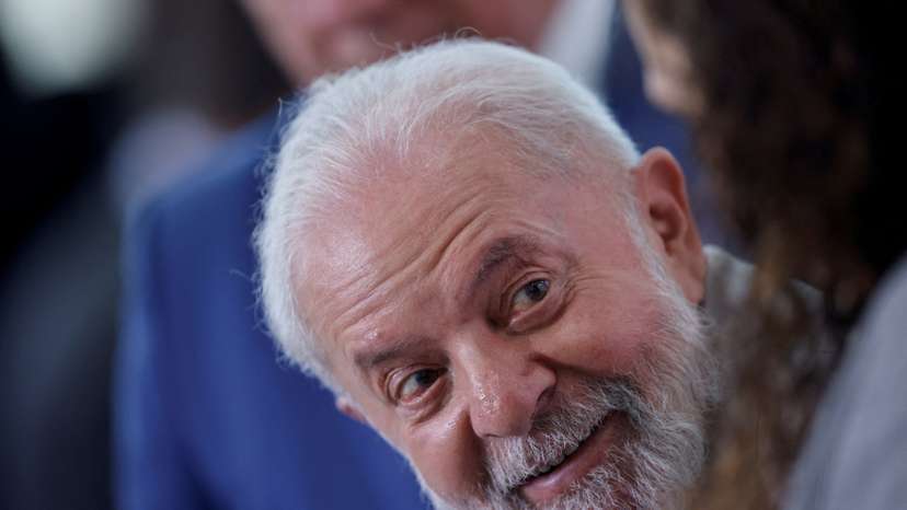 FILE PHOTO: Brazil's President Luiz Inacio Lula da Silva reacts during a press conference at the Planalto Palace in Brasilia