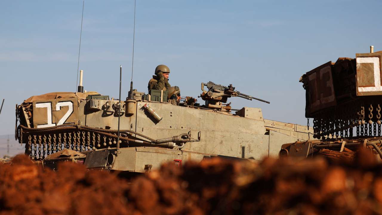 Israeli military participates in a drill near Israel's border with Lebanon in northern Israel