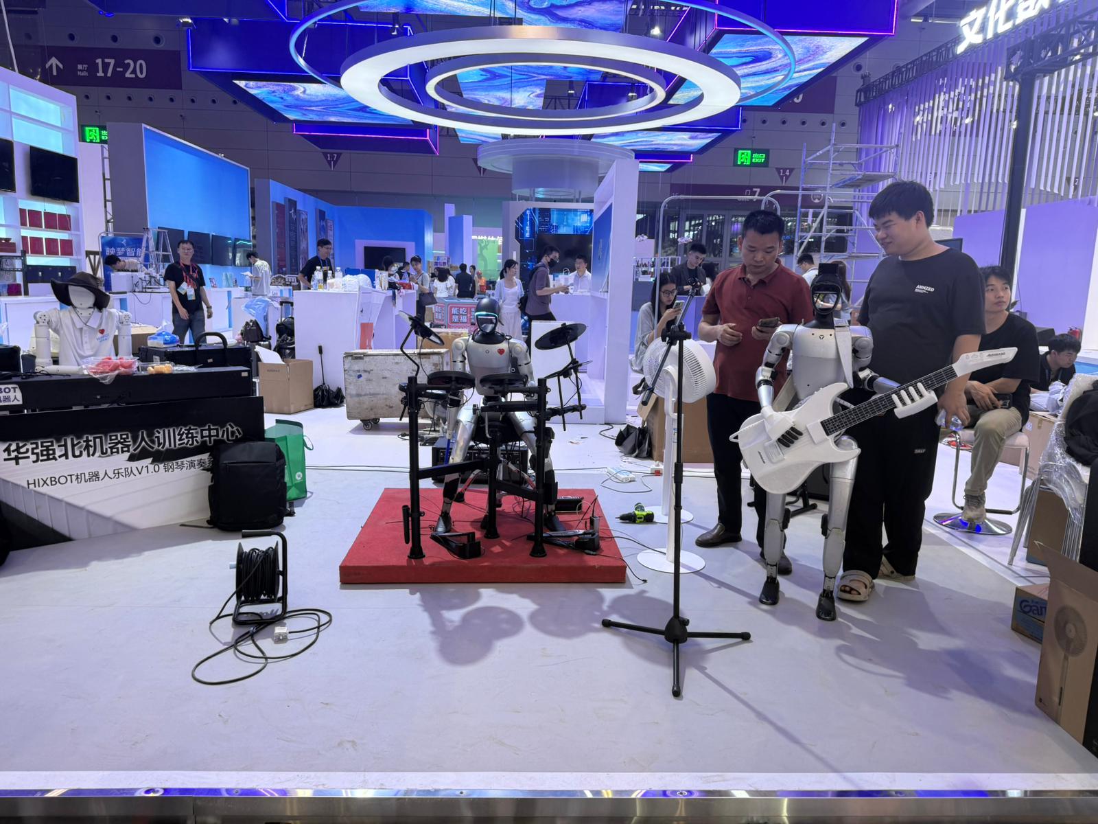 The Robot band warms up