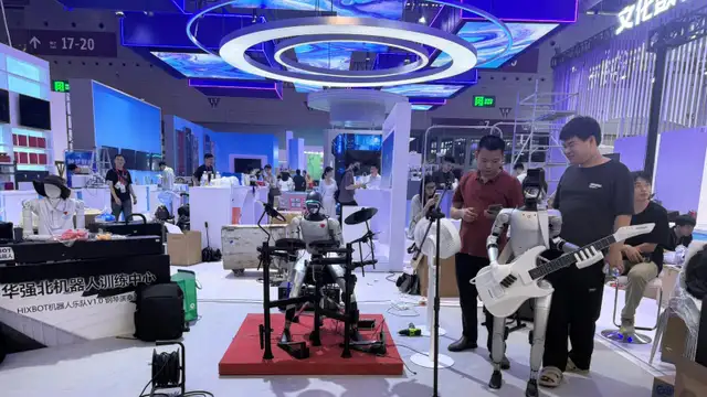The Robot band warms up