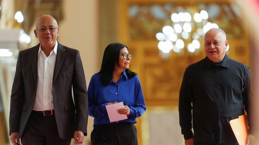 FILE PHOTO: Venezuela's interim President Rodriguez holds a press conference in Caracas