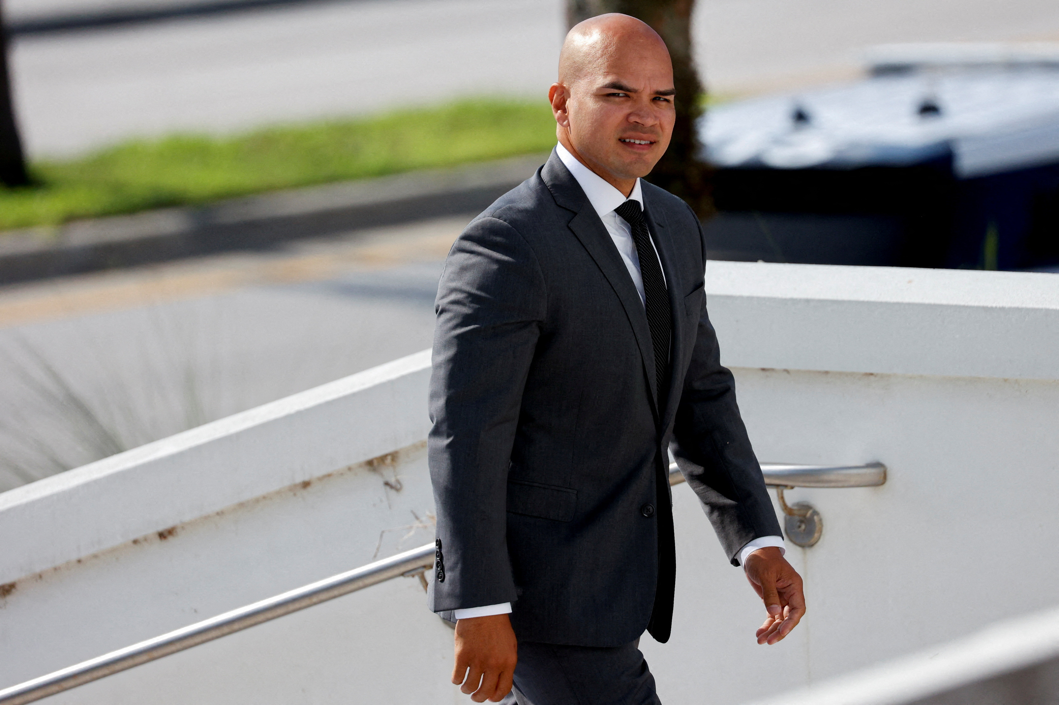FILE PHOTO: Walt Nauta, personal aide to former U.S. President Trump, arrives at Alto Lee Adams Sr. U.S. Courthouse, in Fort Pierce