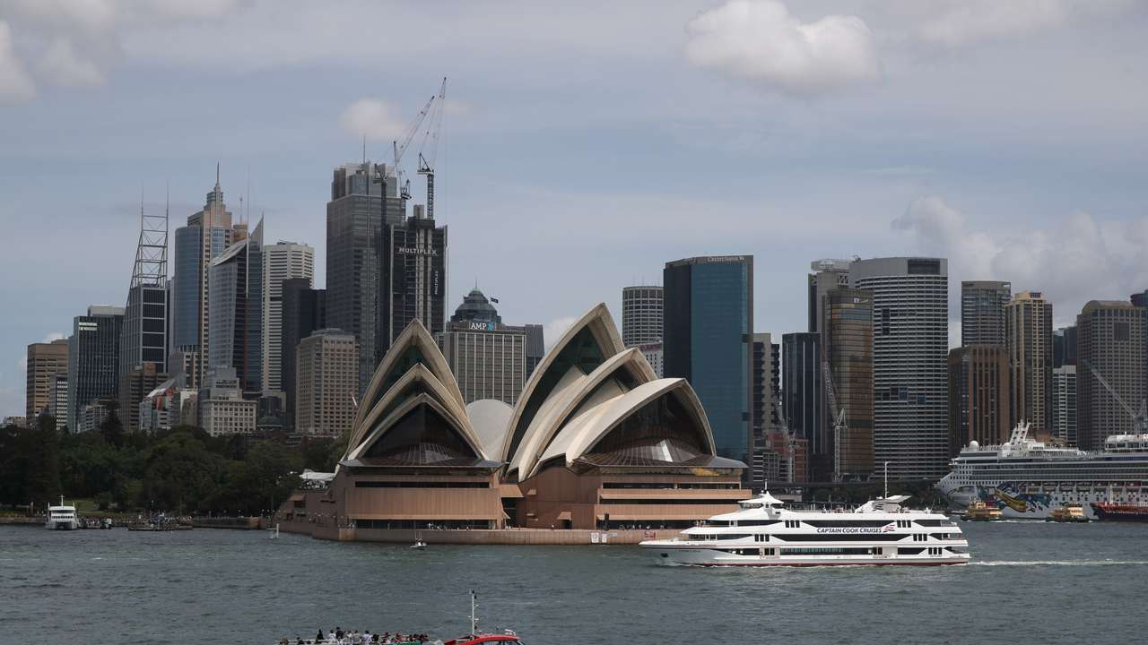 FILE PHOTO: The Sydney Opera House and city centre skyline are seen in Sydney