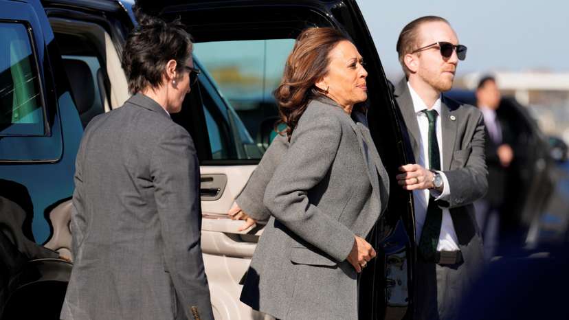 Democratic presidential nominee Vice President Kamala Harrisarrives at Detroit Metropolitan Wayne County Airport, in Detroit
