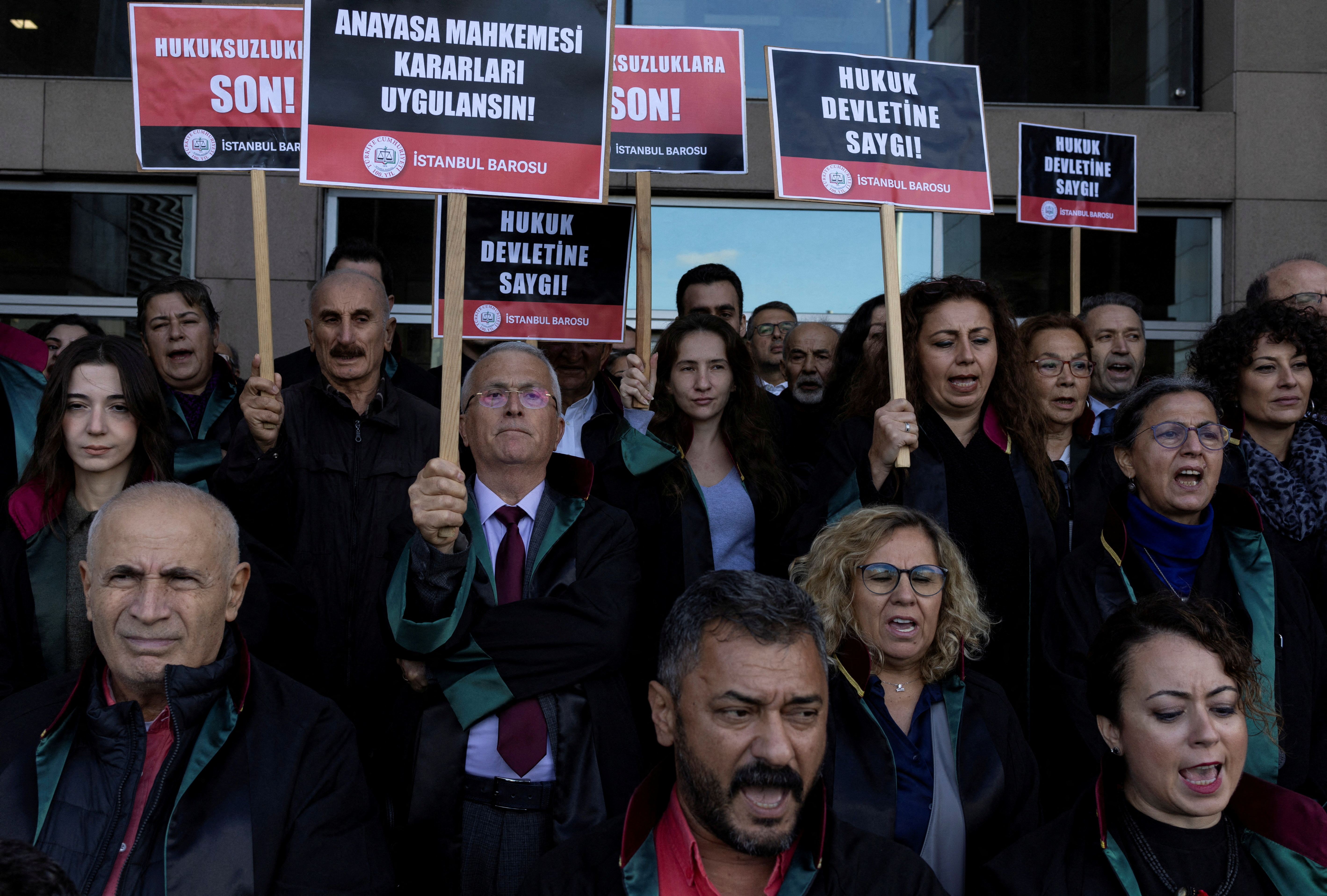 FILE PHOTO: Lawyers from Istanbul Bar Association protest  in Istanbul