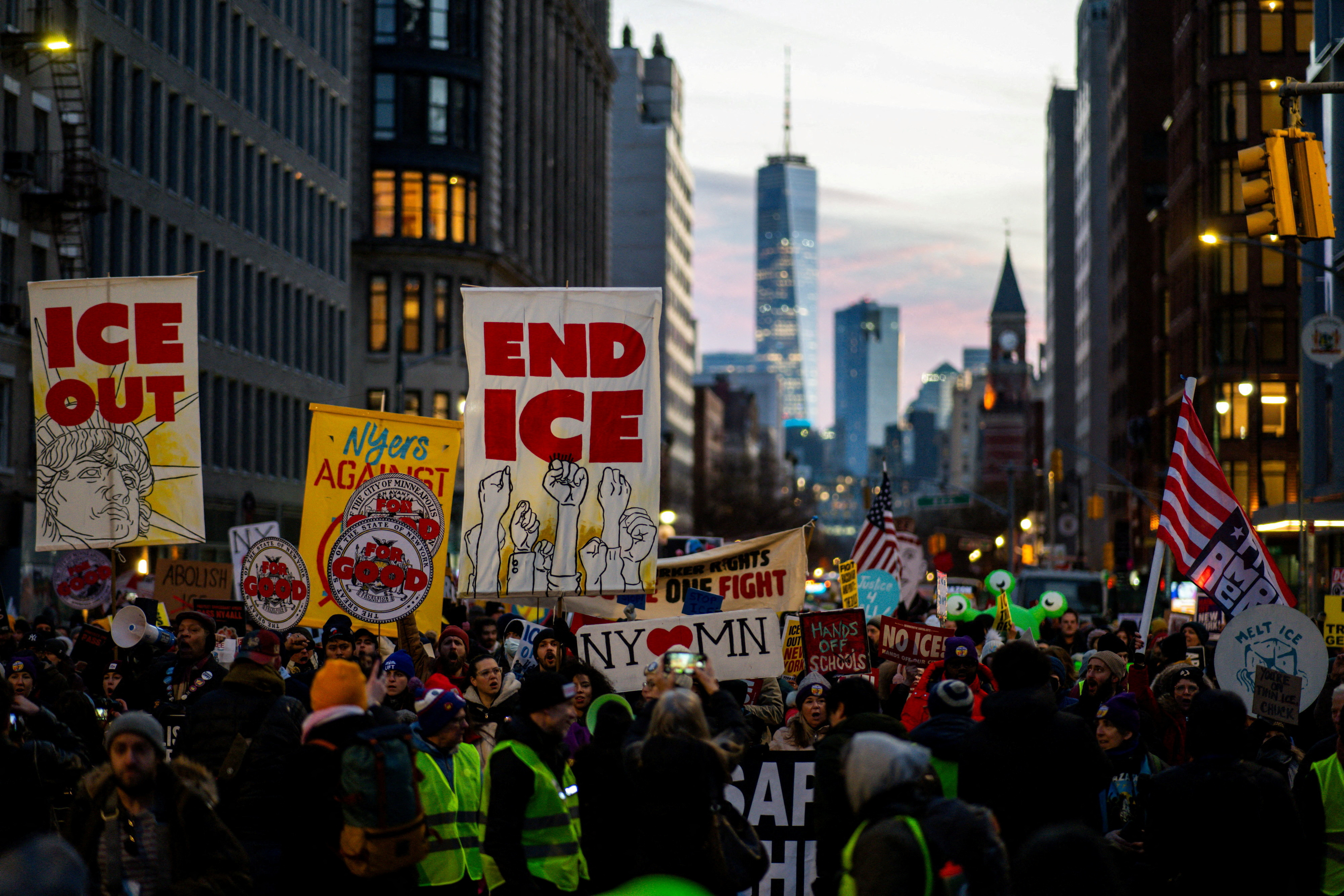 FILE PHOTO: Protest against Immigration and Customs Enforcement (ICE) in New York City