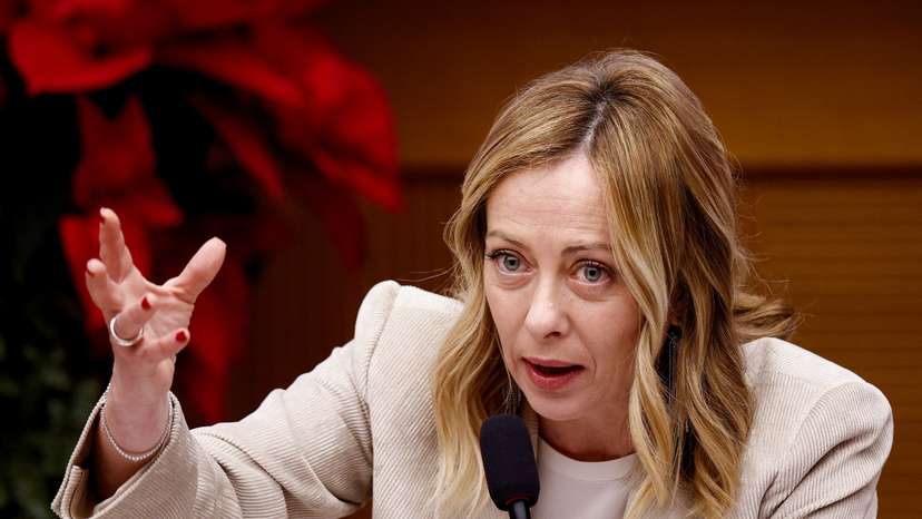 Italy's Prime Minister Giorgia Meloni holds her end-of-year press conference in Rome