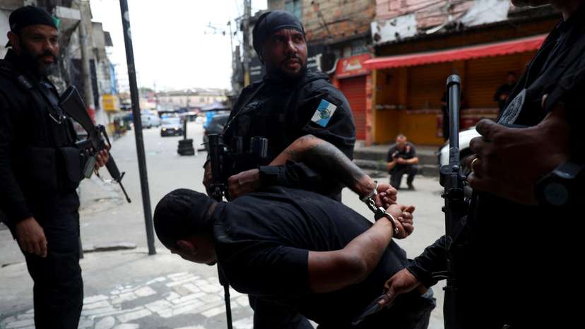 Police operation against drug trafficking at the favela do Penha in Rio de Janeiro