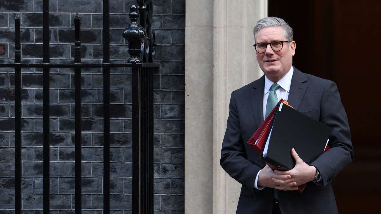 British Prime Minister Keir Starmer leaves Downing Street in London