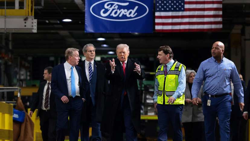 U.S. President Trump visits Ford production center in Dearborn