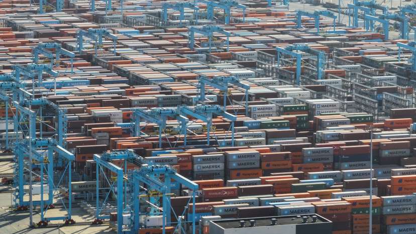 View of the Port of Rotterdam