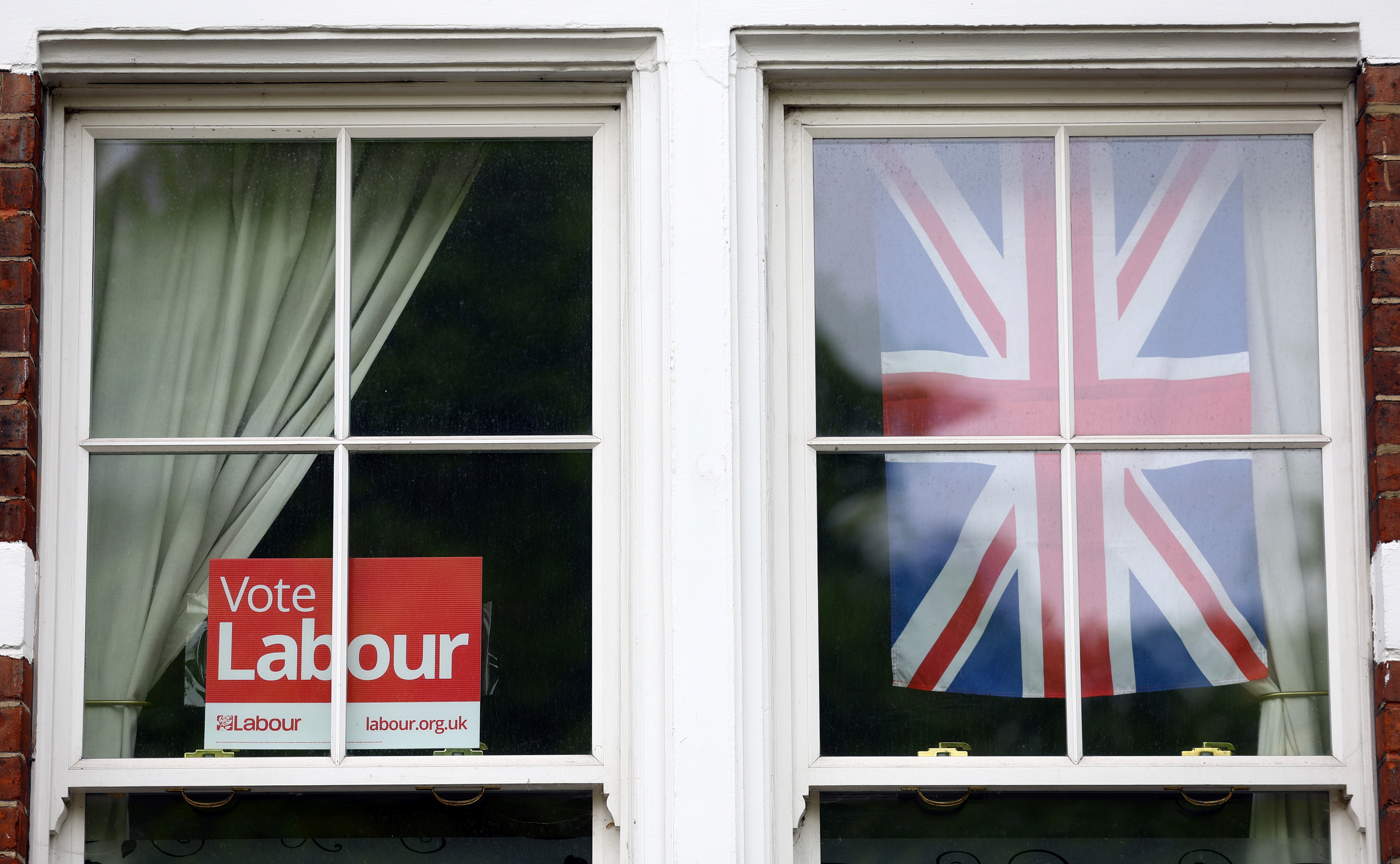Political party signs ahead of local authority elections in London