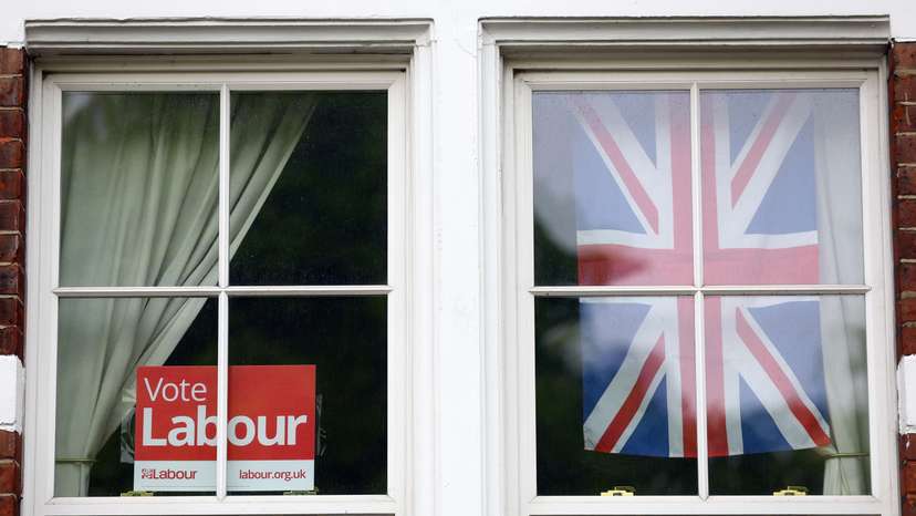 Political party signs ahead of local authority elections in London
