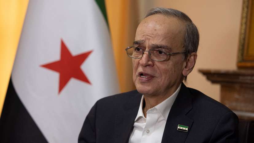 Hadi Al Bahra, president of the National Coalition of Syrian Revolution and Opposition Forces, speaks during an interview with Reuters in Istanbul