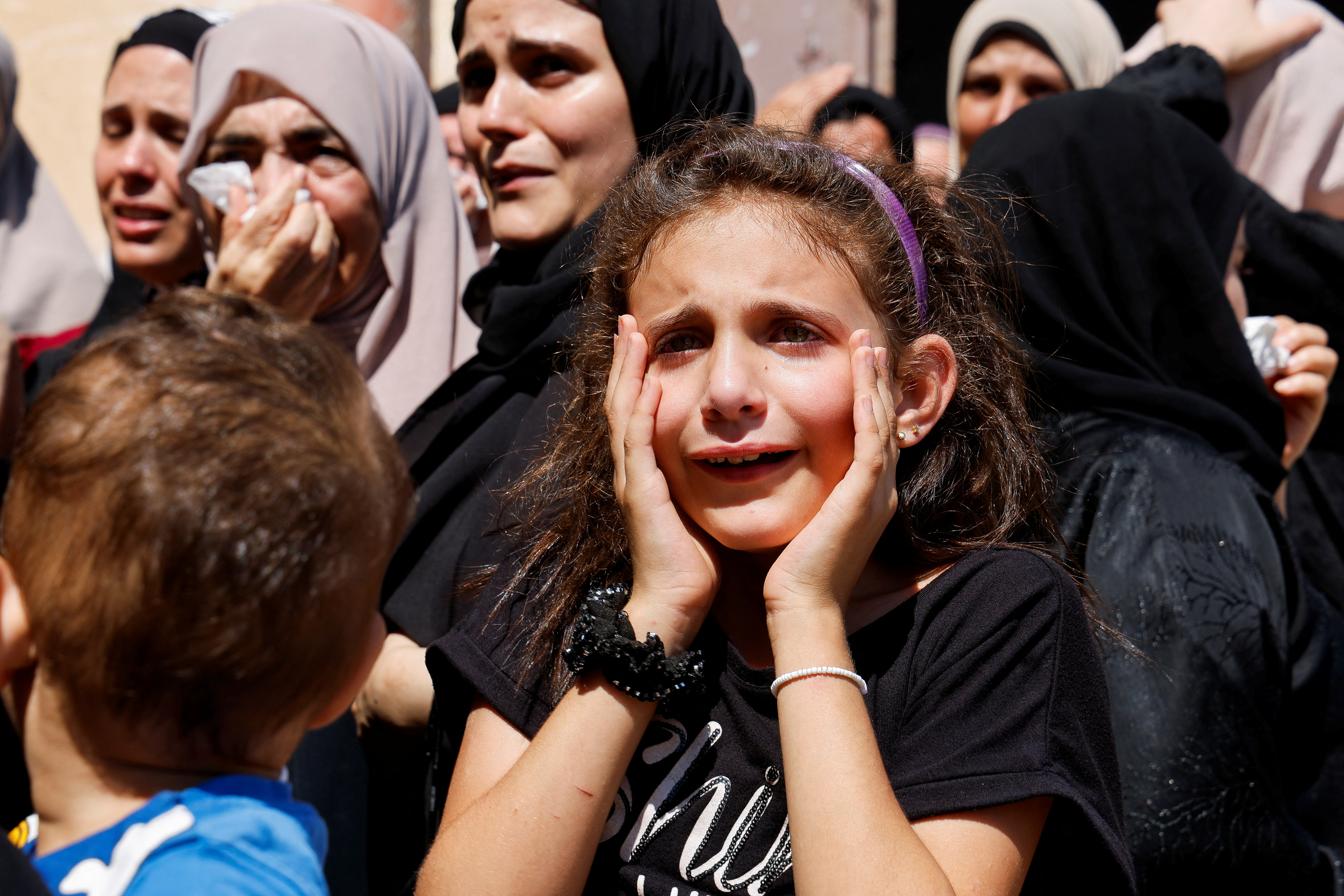 Funeral of three Palestinians who were killed in an Israeli raid, in Aqaba
