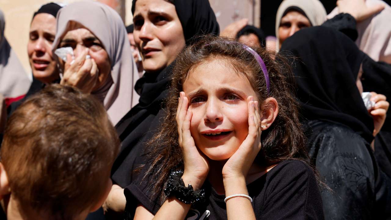 Funeral of three Palestinians who were killed in an Israeli raid, in Aqaba