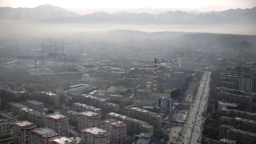 An aerial view of Kabul