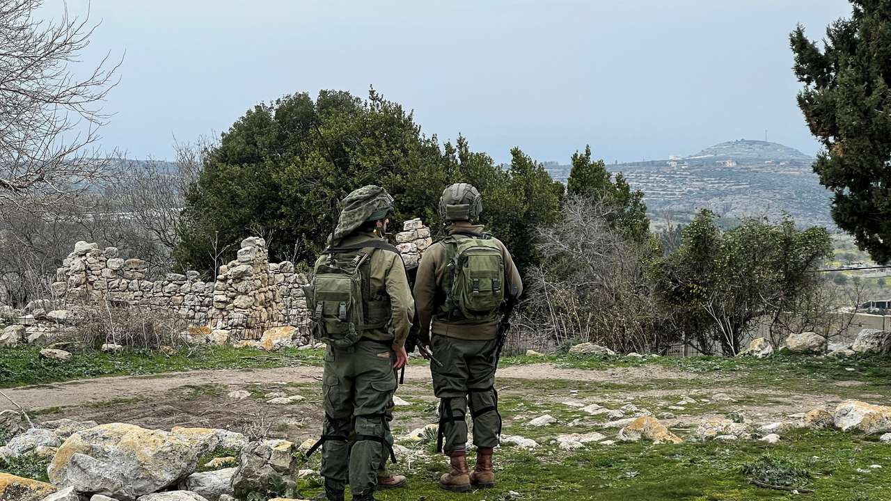 Israeli soldiers near Israel's border with Lebanon in northern Israel