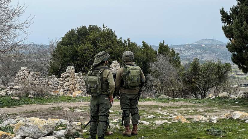 Israeli soldiers near Israel's border with Lebanon in northern Israel