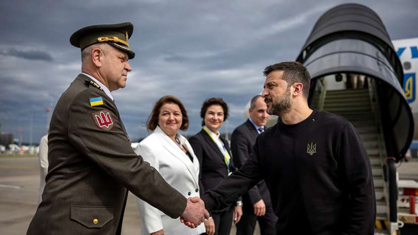 Ukrainian President Volodymyr Zelenskiy arrives at Zurich airport, ahead of the Summit on Peace in Ukraine conference