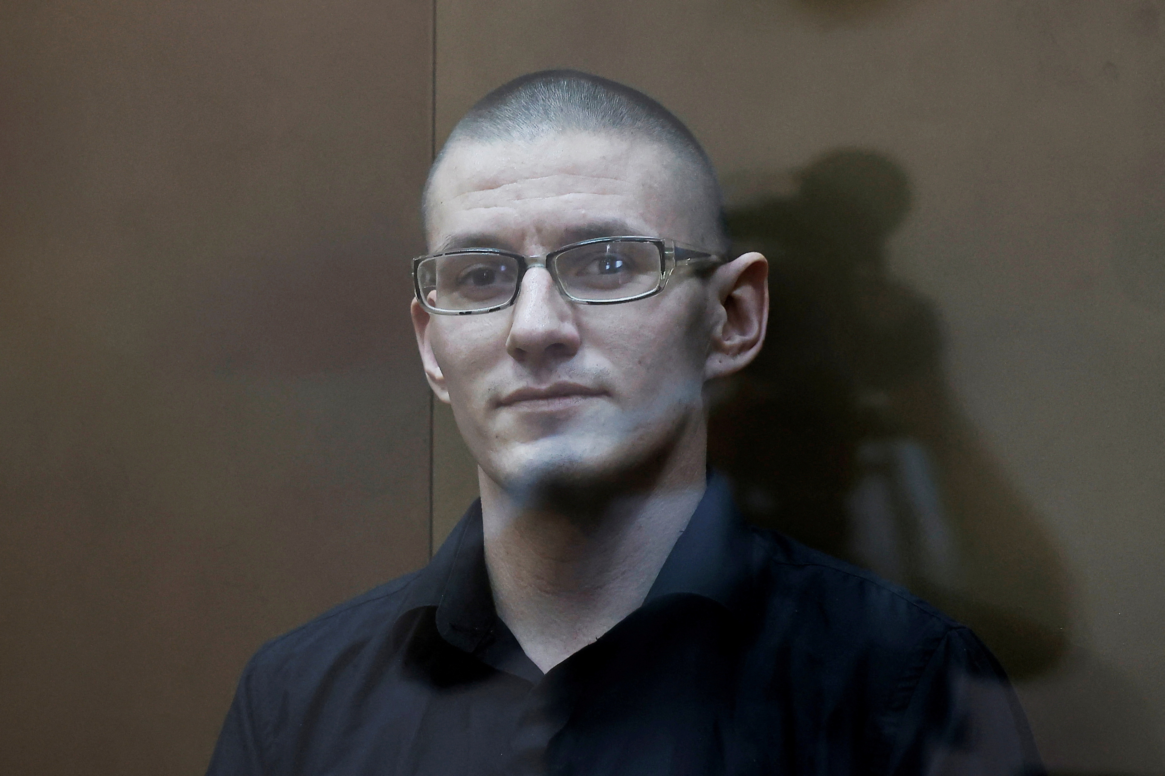 FILE PHOTO: U.S. citizen Robert Woodland attends a court hearing in Moscow