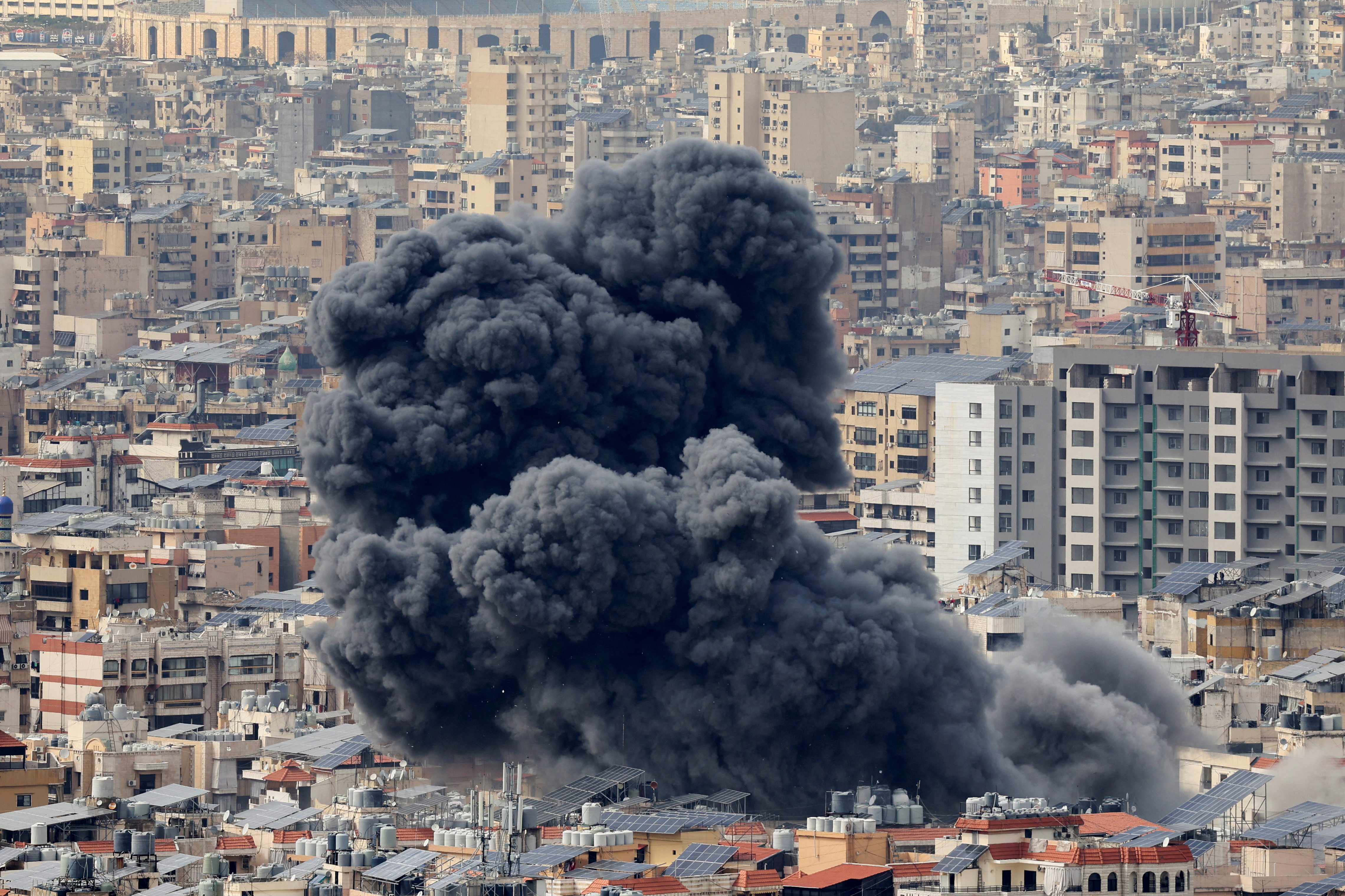 Smoke billows over Beirut's southern suburbs